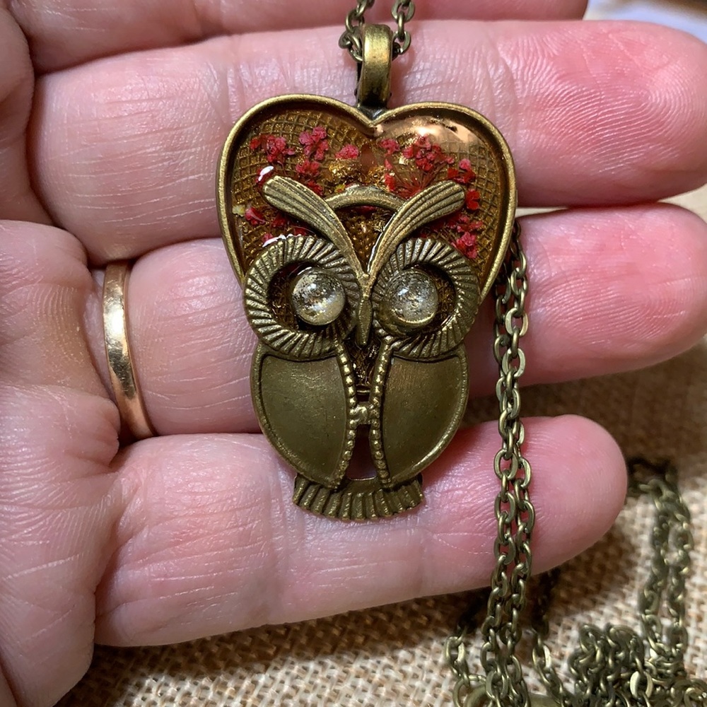 Owl Necklace Handmade New